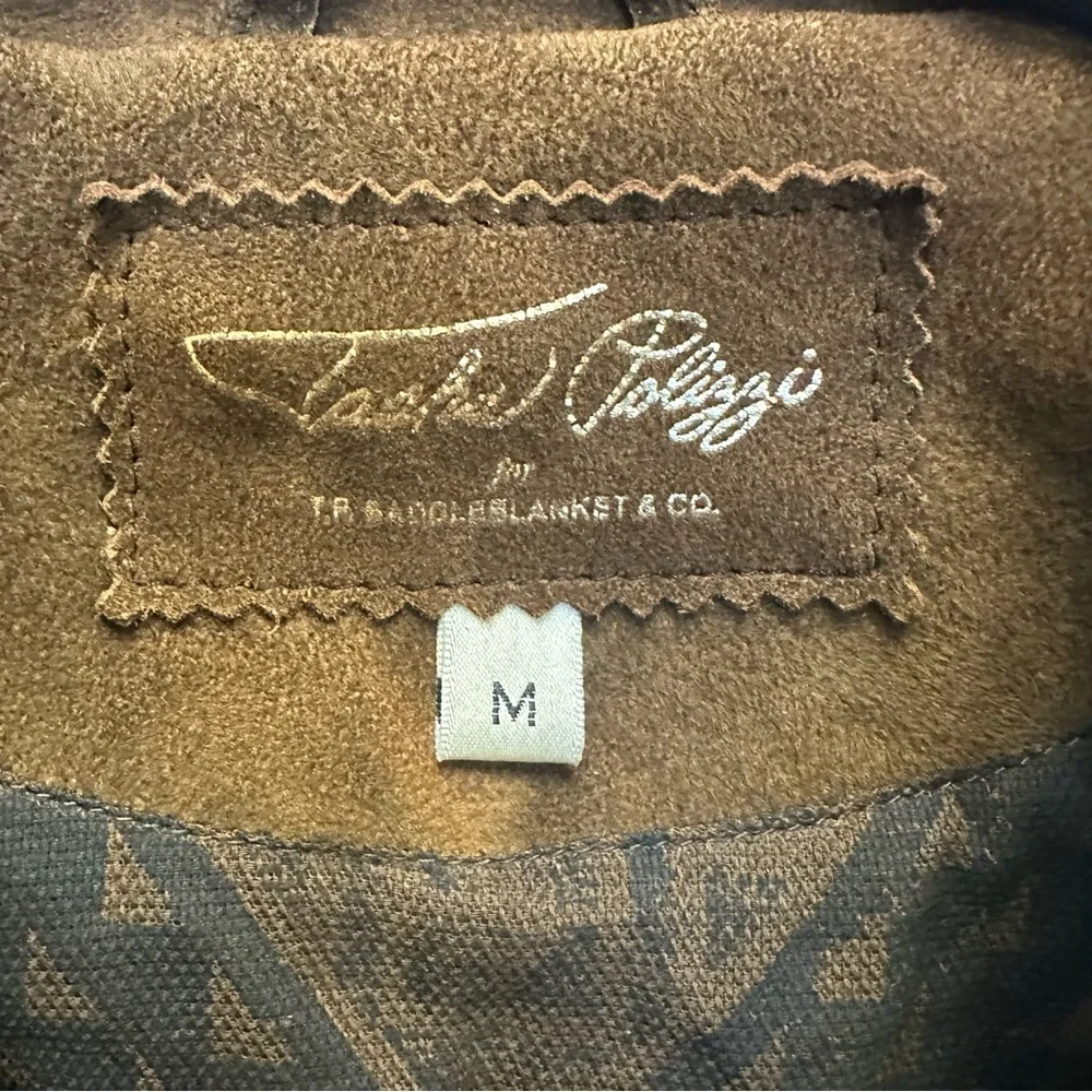 Tasha Polizzi Tan Suede Jacket with Patterned beaded Accents - Picture 2 of 7